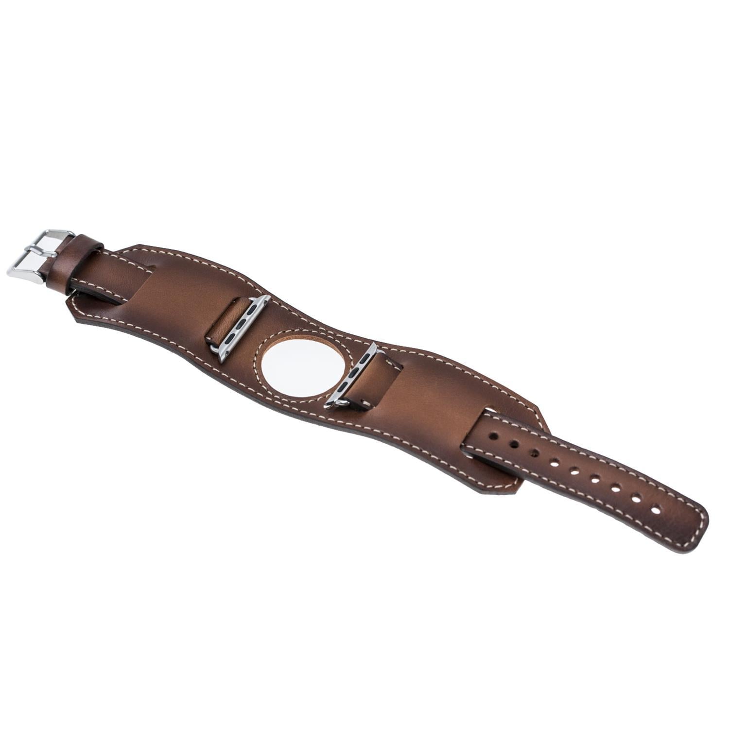 Bouletta Apple Watch Uyumlu Deri Kordon 38-40-41mm Cuff Taba