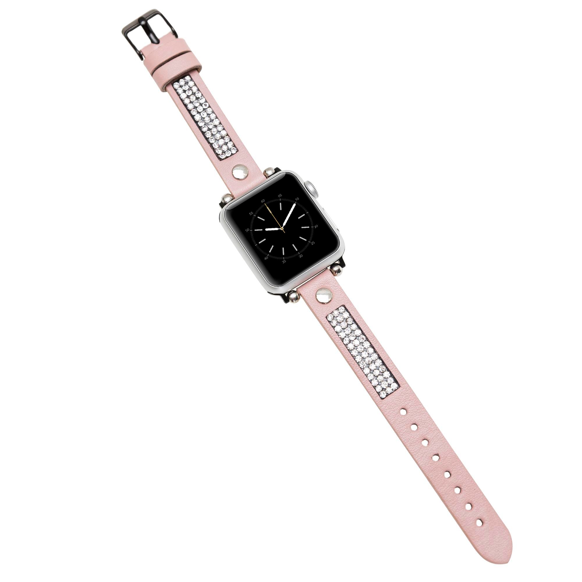 Bouletta Apple Watch Uyumlu Deri Kordon 38-40-41mm Taşlı ST NU2