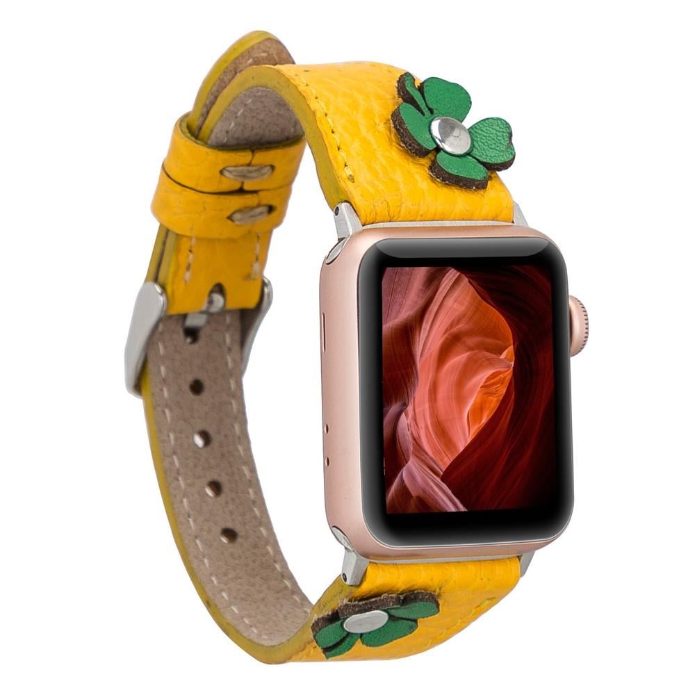 Bouletta Apple Watch Uyumlu Deri Kordon Clover 42-44-45mm TR FL12