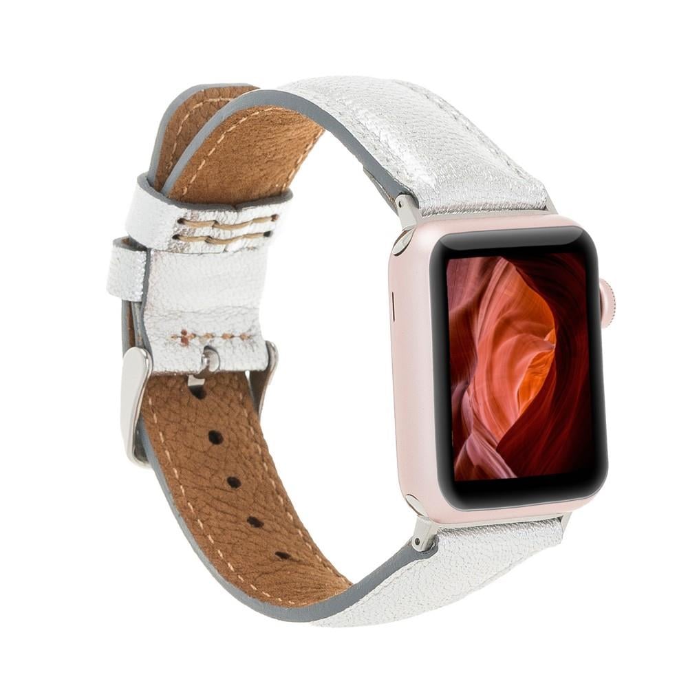 Bouletta Apple Watch Uyumlu Deri Kordon 42-44-45mm Silver