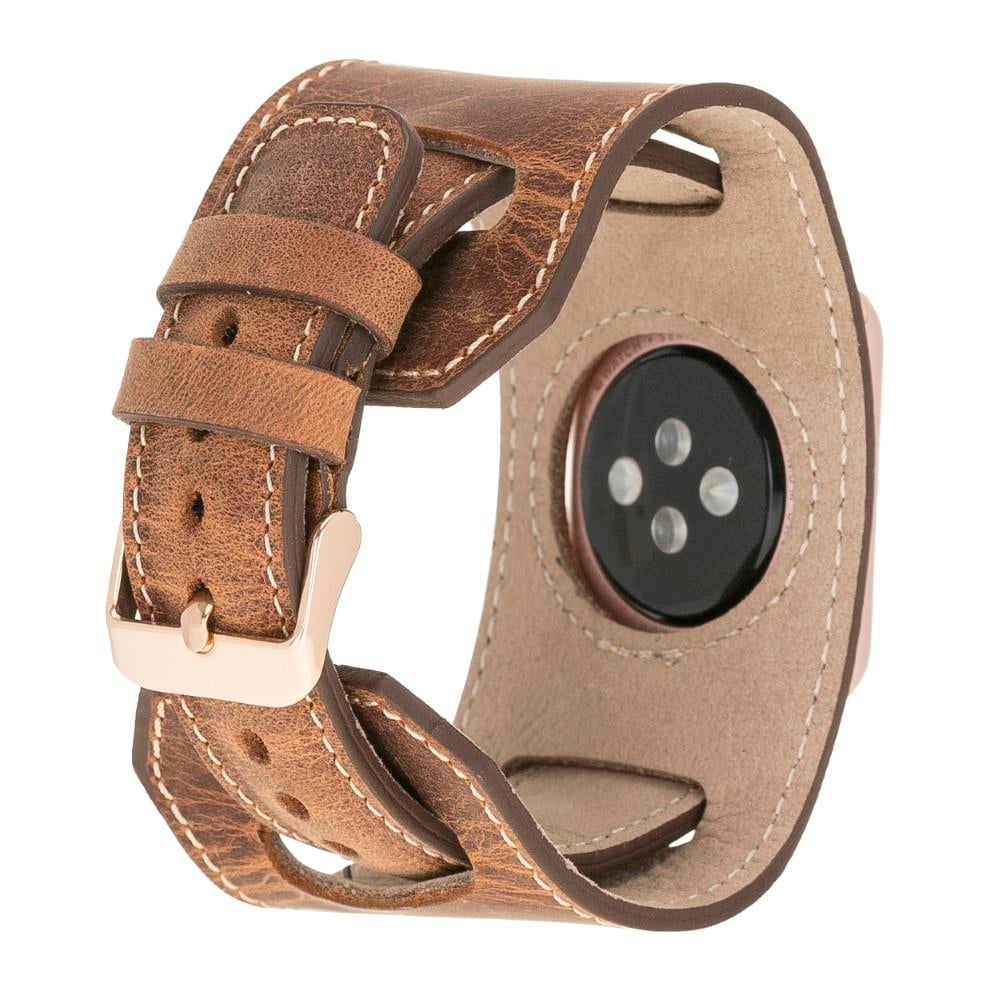 Bouletta Apple Watch Uyumlu Deri Kordon 42-44-45mm Cuff G2 Kahve