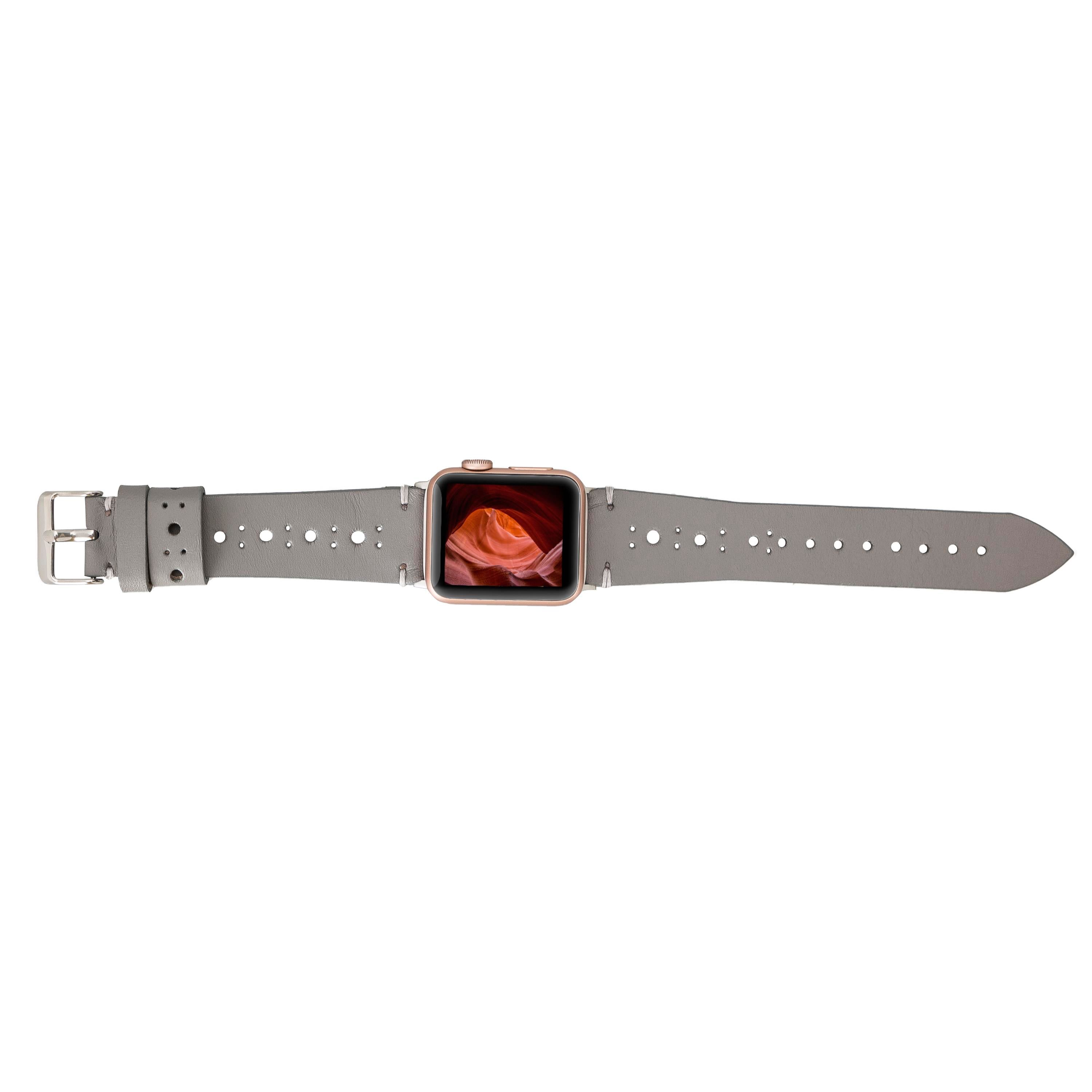 Bouletta Apple Watch Uyumlu Deri Kordon 38-40-41mm RST9-BA8 Gri