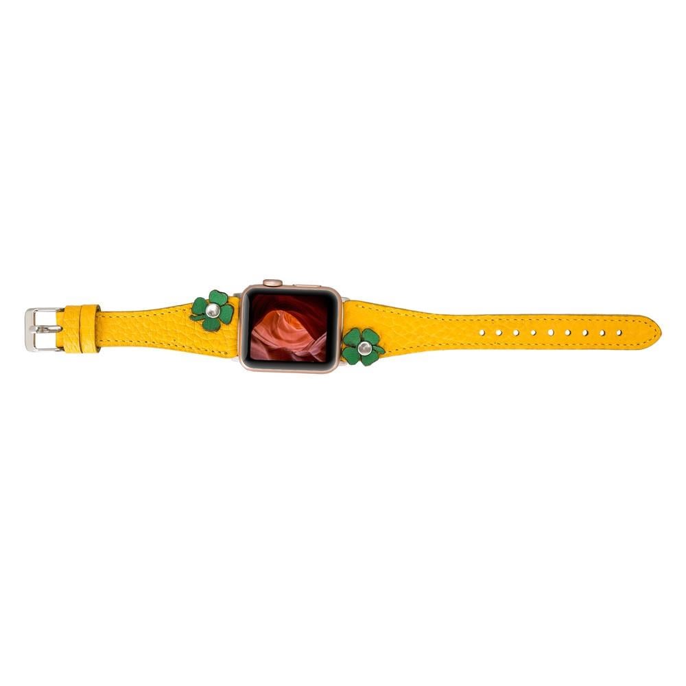 Bouletta Apple Watch Uyumlu Deri Kordon Clover 42-44-45mm TR FL12