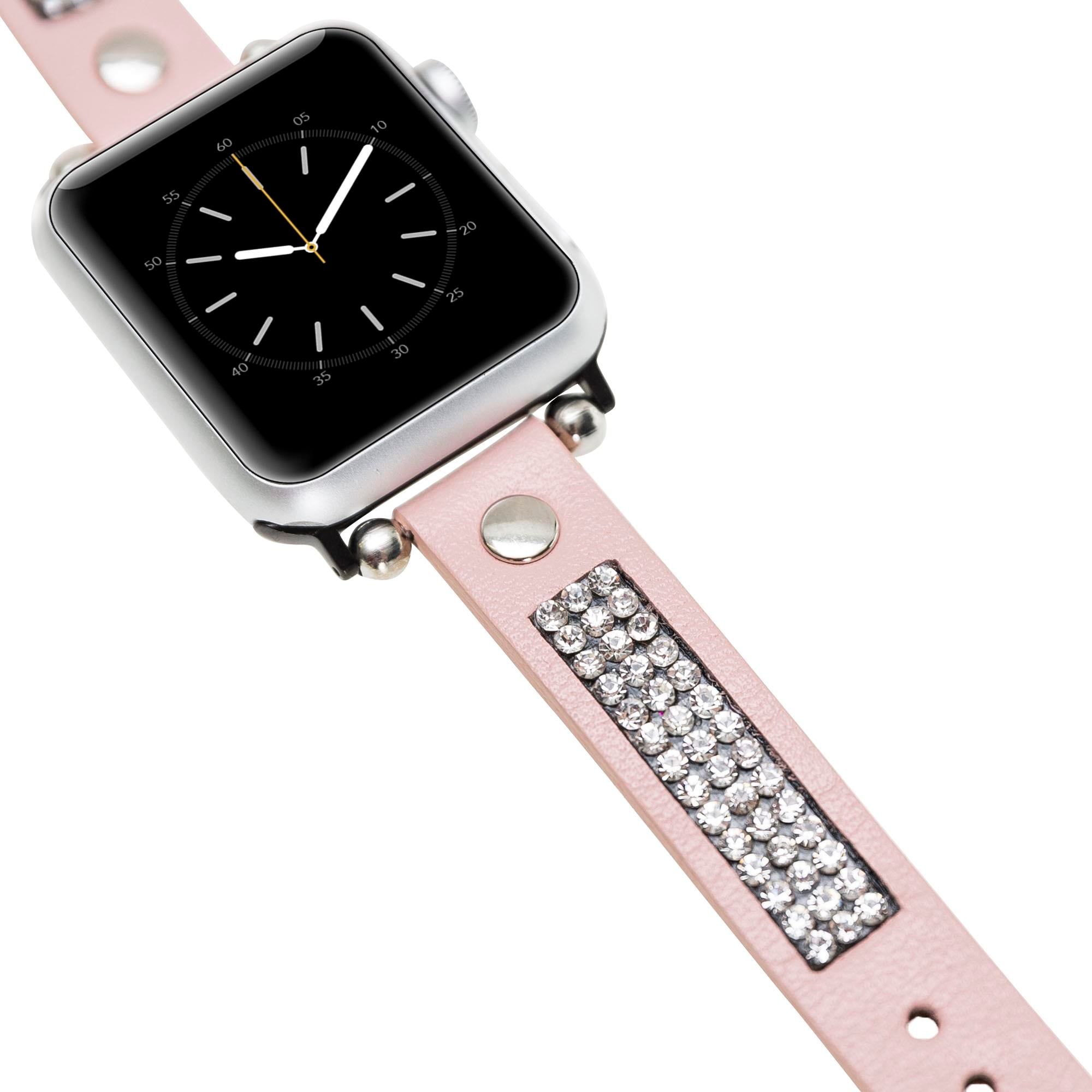 Bouletta Apple Watch Uyumlu Deri Kordon 38-40-41mm Taşlı ST NU2