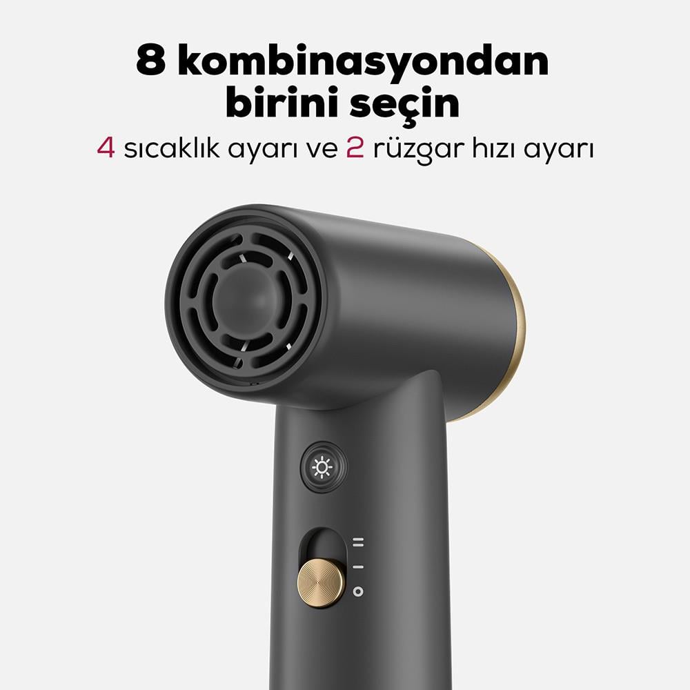 Coshare HP10E Mini Isı Dereceli LED Işıklı Saç Kurutma Fön Makinesi