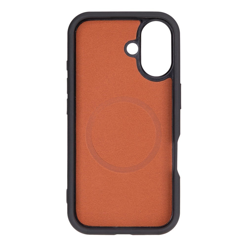 Cüzdan Taşıma Derdi Olmadan – iPhone 16 Plus Uyumlu Hakiki Deri El Yapımı Kart Yuvalı Kılıf (Gölgeli Kırmızı)
