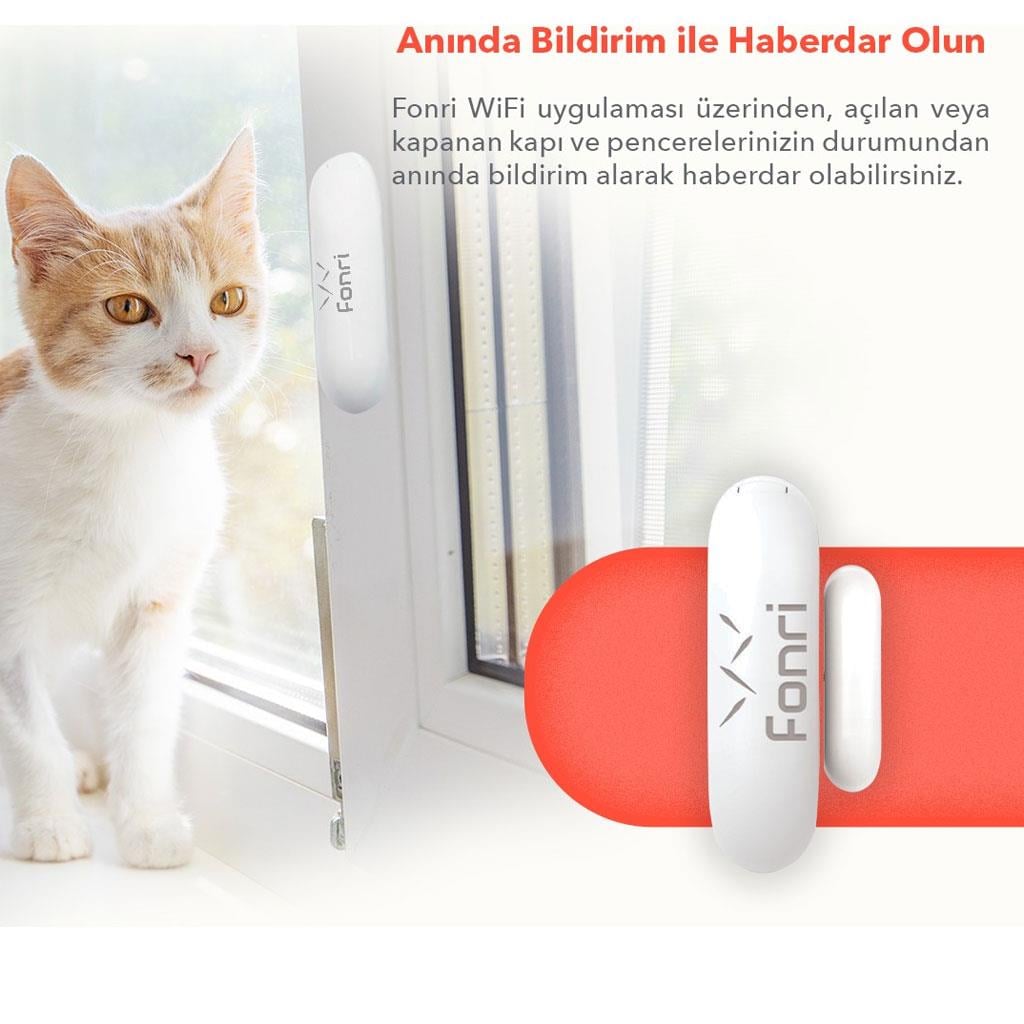 AKILLI EV - GÜVENLİK Fonri Akıllı Kapı Pencere Sensörü
