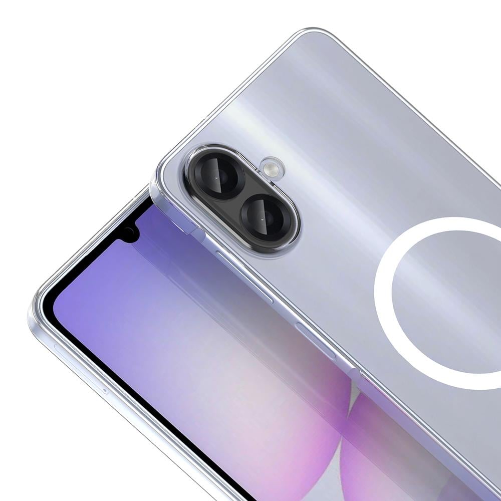 Galaxy A07 Kamera Korumalı M-Safe Şarj Özellikli Şeffaf Zore London Sert PC Kapak