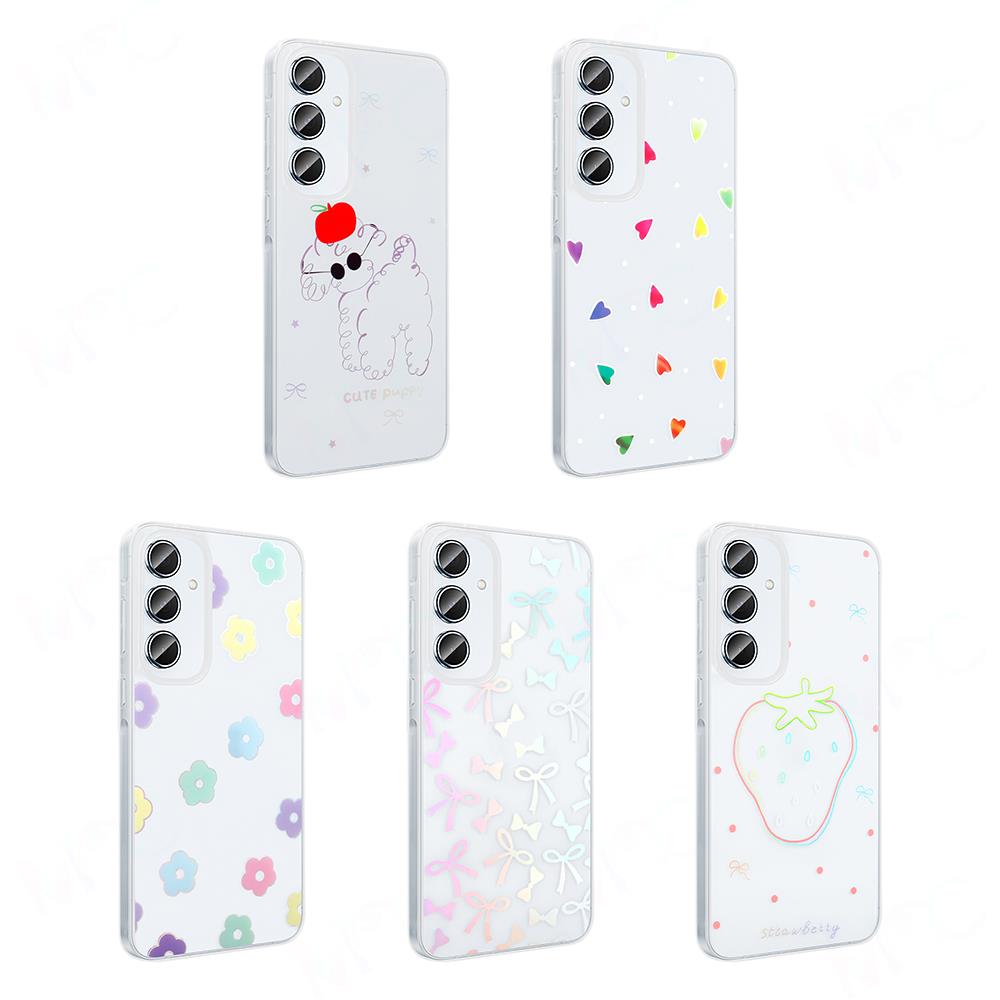 Galaxy A55 Kılıf Şeffaf Figürlü Zore Folk Sert Kapak