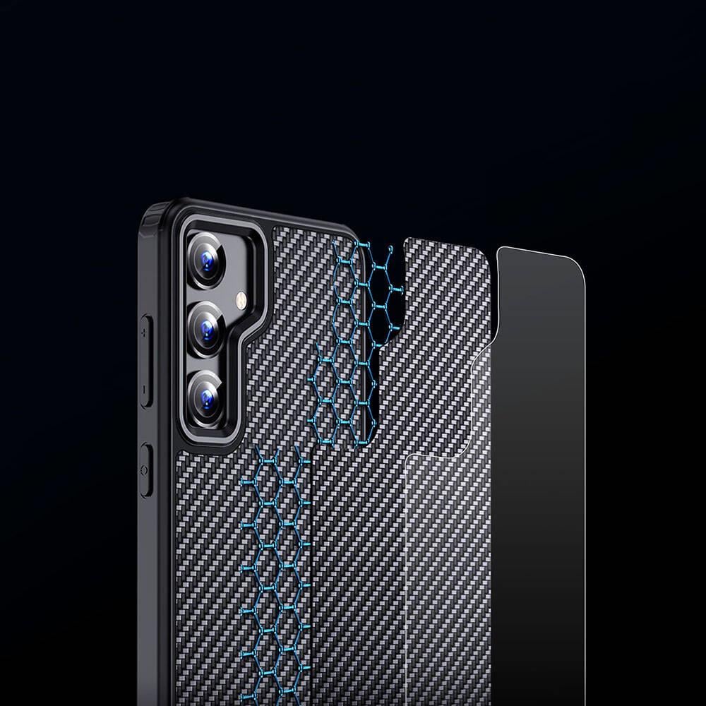Galaxy S24 Plus Kılıf Aramid Karbon Fiber M-safe Özellikli Wlons Radison Kapak