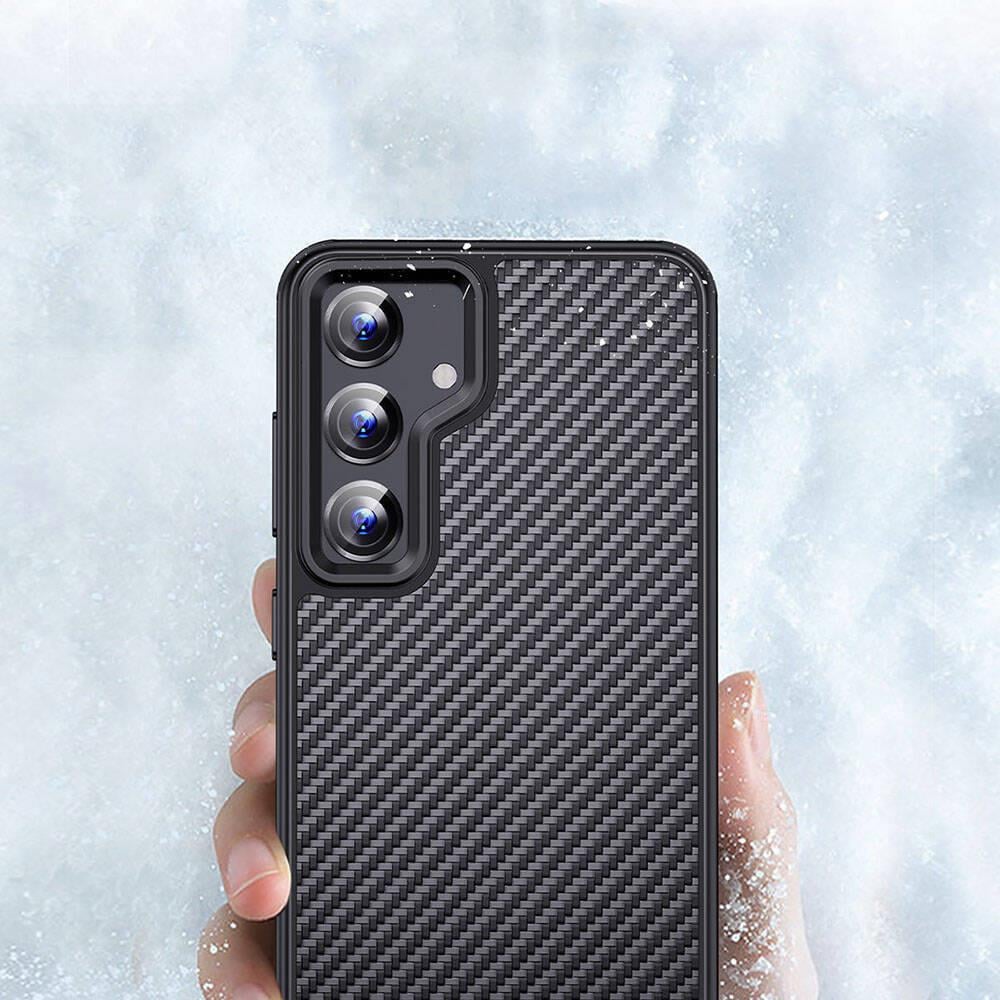 Galaxy S24 Plus Kılıf Aramid Karbon Fiber M-safe Özellikli Wlons Radison Kapak