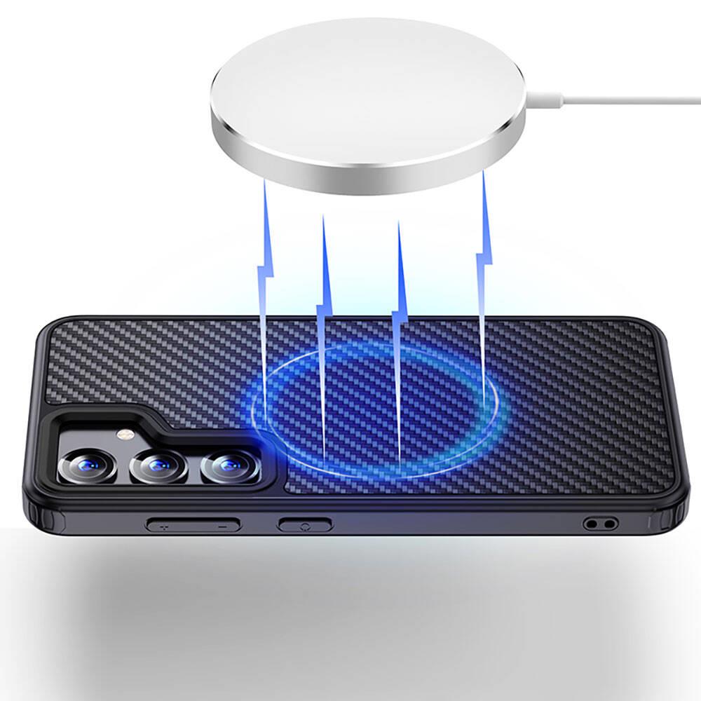 Galaxy S24 Plus Kılıf Aramid Karbon Fiber M-safe Özellikli Wlons Radison Kapak