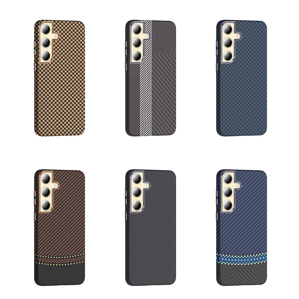 Galaxy S24 Plus Kılıf M-safe Şarj Özellikli Karbon Fiber Görünümlü Zore Gros Kapak