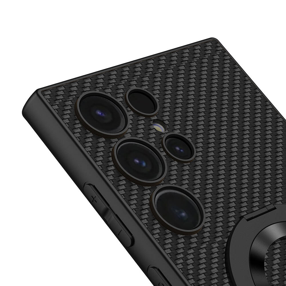 Galaxy S24 Ultra Wireless Şarj Özellikli Zore Kıpta Standlı M-safe Silikon Kapak
