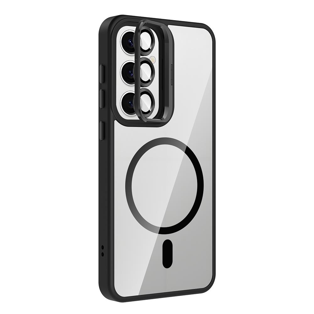 Galaxy S25 FE Kılıf Standlı ve Kamera Lens Hediyeli M-Safe Şarj Özellikli Zore Etro Kapak