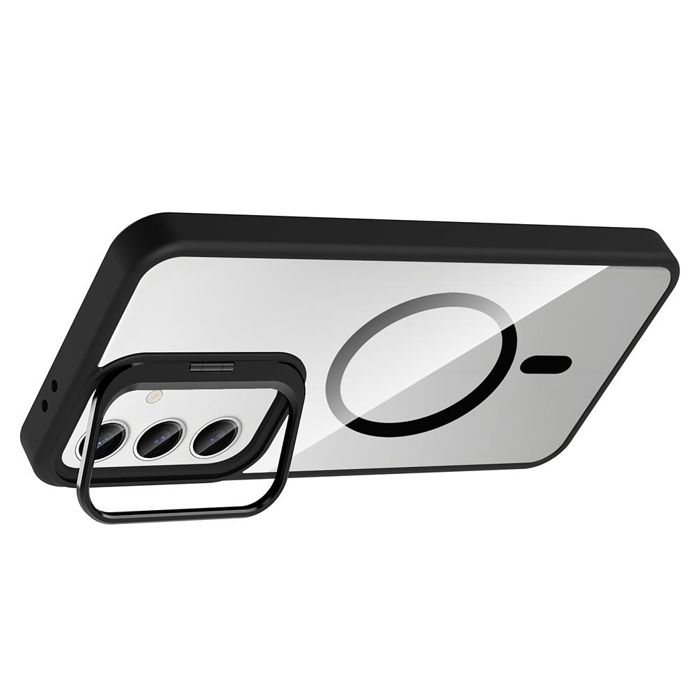 Galaxy S25 FE Kılıf Standlı ve Kamera Lens Hediyeli M-Safe Şarj Özellikli Zore Etro Kapak