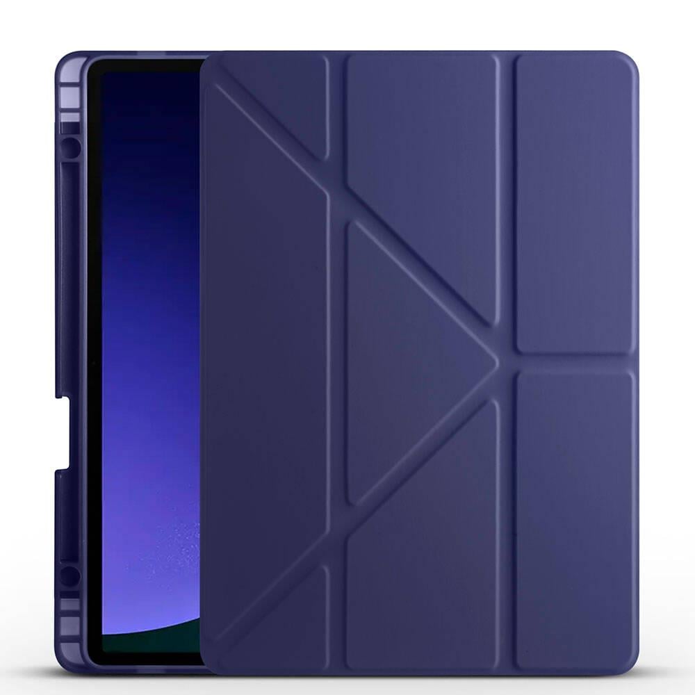 Galaxy Tab S9 FE Kılıf Zore Tri Folding Kalem Bölmeli Standlı Kılıf