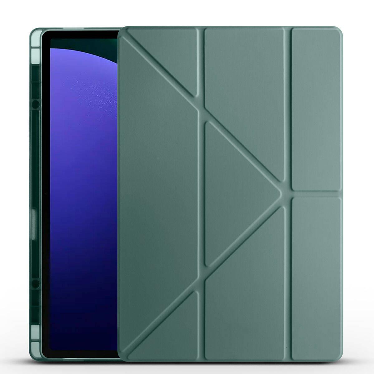 Galaxy Tab S9 Ultra Kılıf Zore Tri Folding Kalem Bölmeli Standlı Kılıf