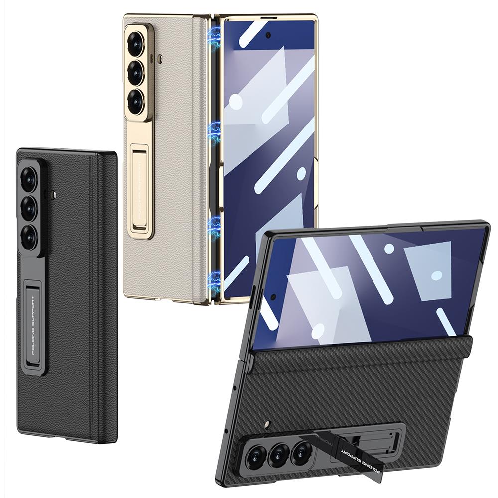 ​Galaxy Z Fold 7 Kılıf Deri Standlı Zore Kıpta Premium Kılıf