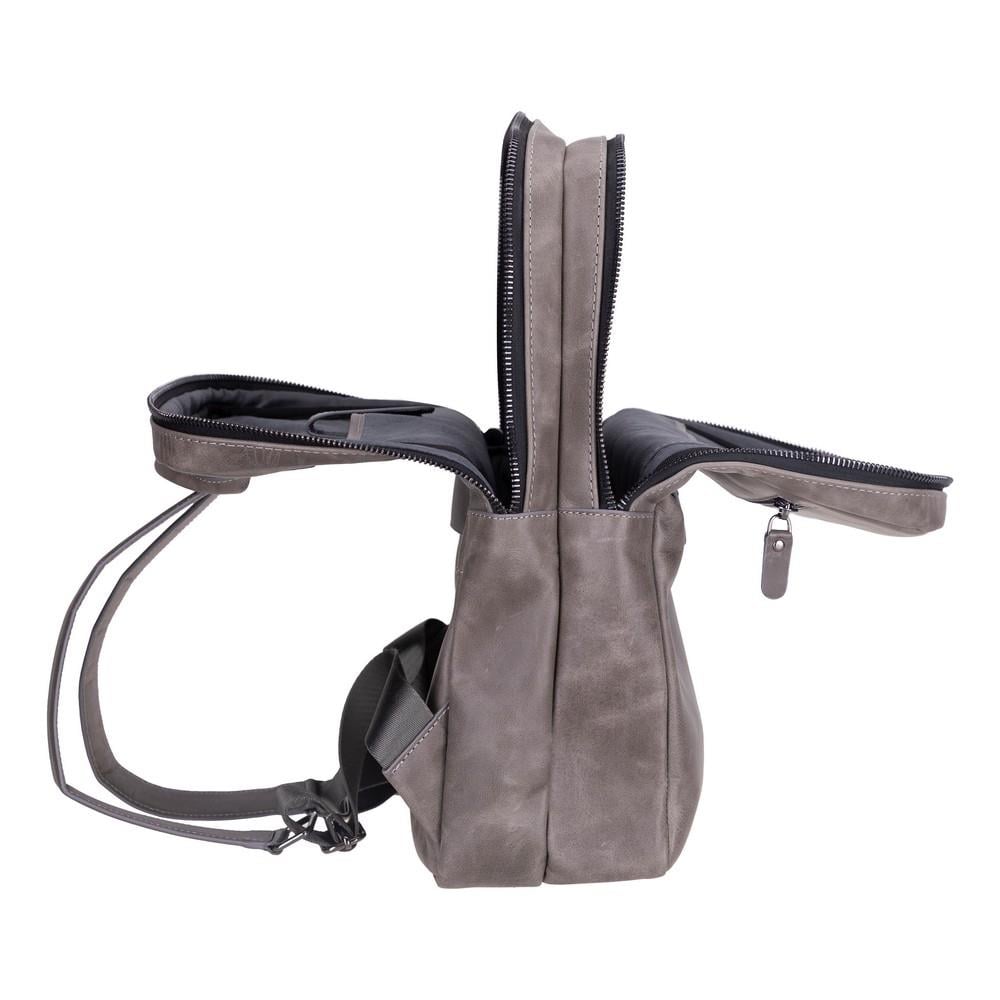 Hidden Castle Deri Sırt Çantası Antik Gri