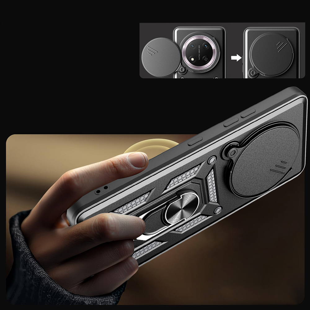 Honor X9C Kılıf Magnetik Standlı Kamera Korumalı Zore Sürgülü Vega Kapak