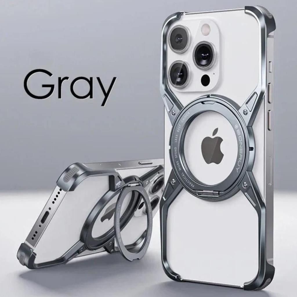 Apple ıPhone 16 Pro iCemag Metal Bumper Z Şeklinde Standlı Kılıf