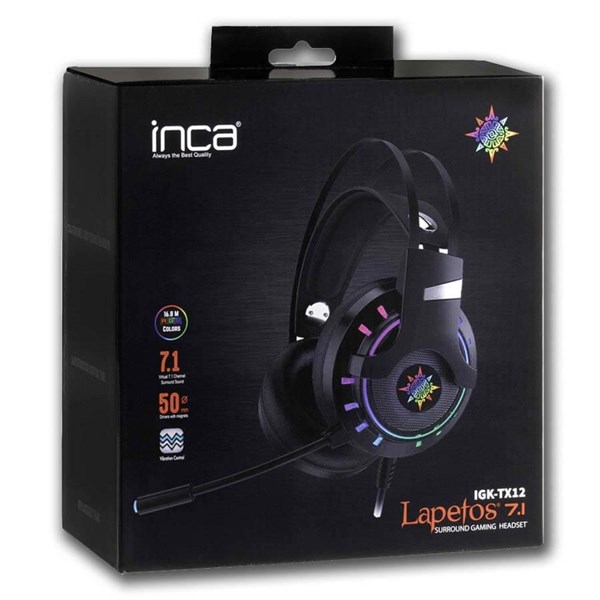 KULAKLIK Inca IGK-TX12 Lapetos Series 7.1 Surround Rgb Led Functional Vibration Gaming Kulaklık