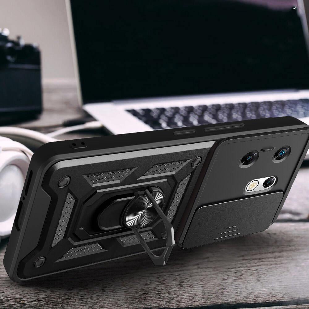 İnfinix Zero 30 4G  Kılıf Magnetik Standlı Kamera Korumalı Zore Sürgülü Vega Kapak