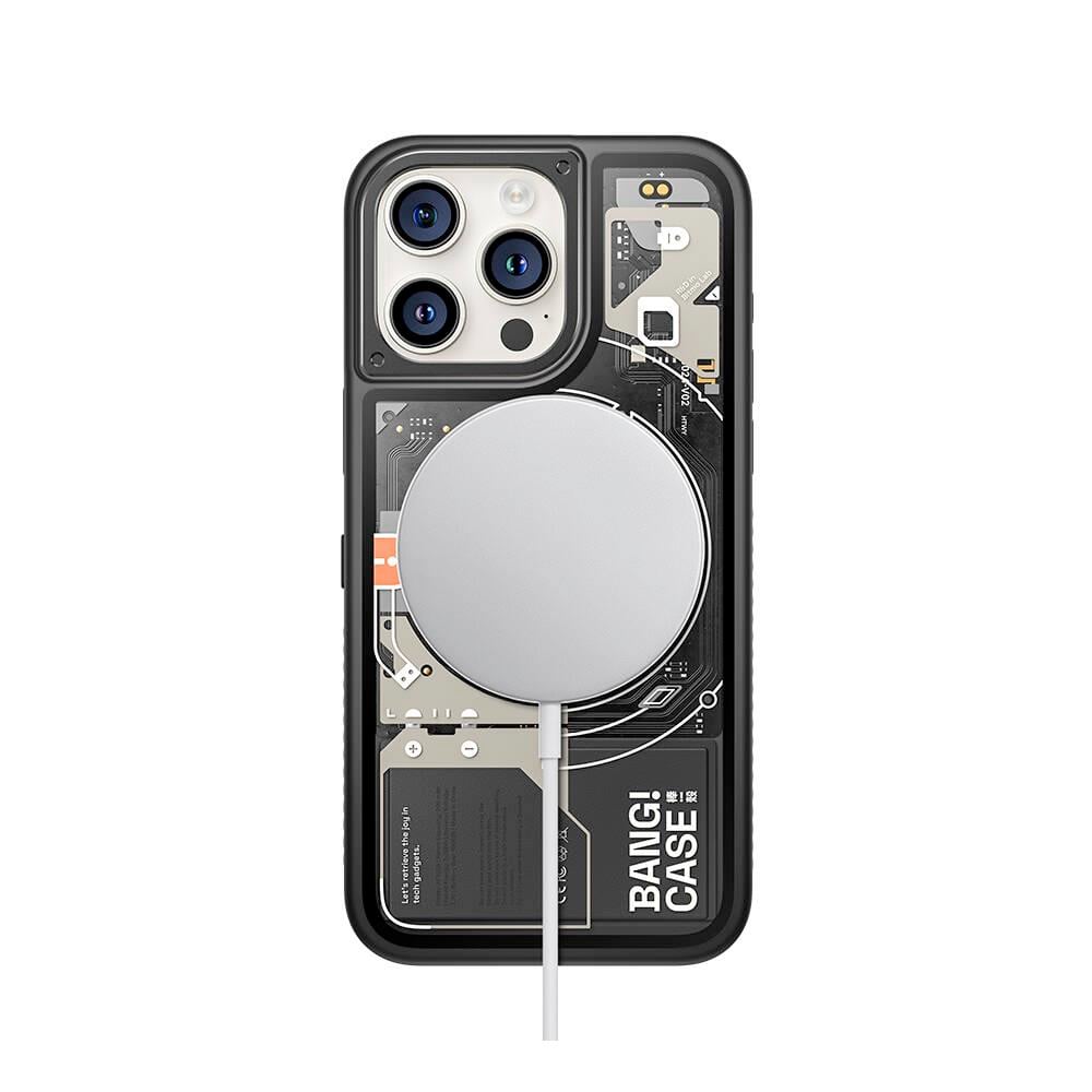 iPhone 15 Pro Kılıf Özelleştirilebilir 3 Fonksiyonlu Bluetooth Bağlantılı Bitmo Lab Bangcase Akıllı Magsafe Kapak