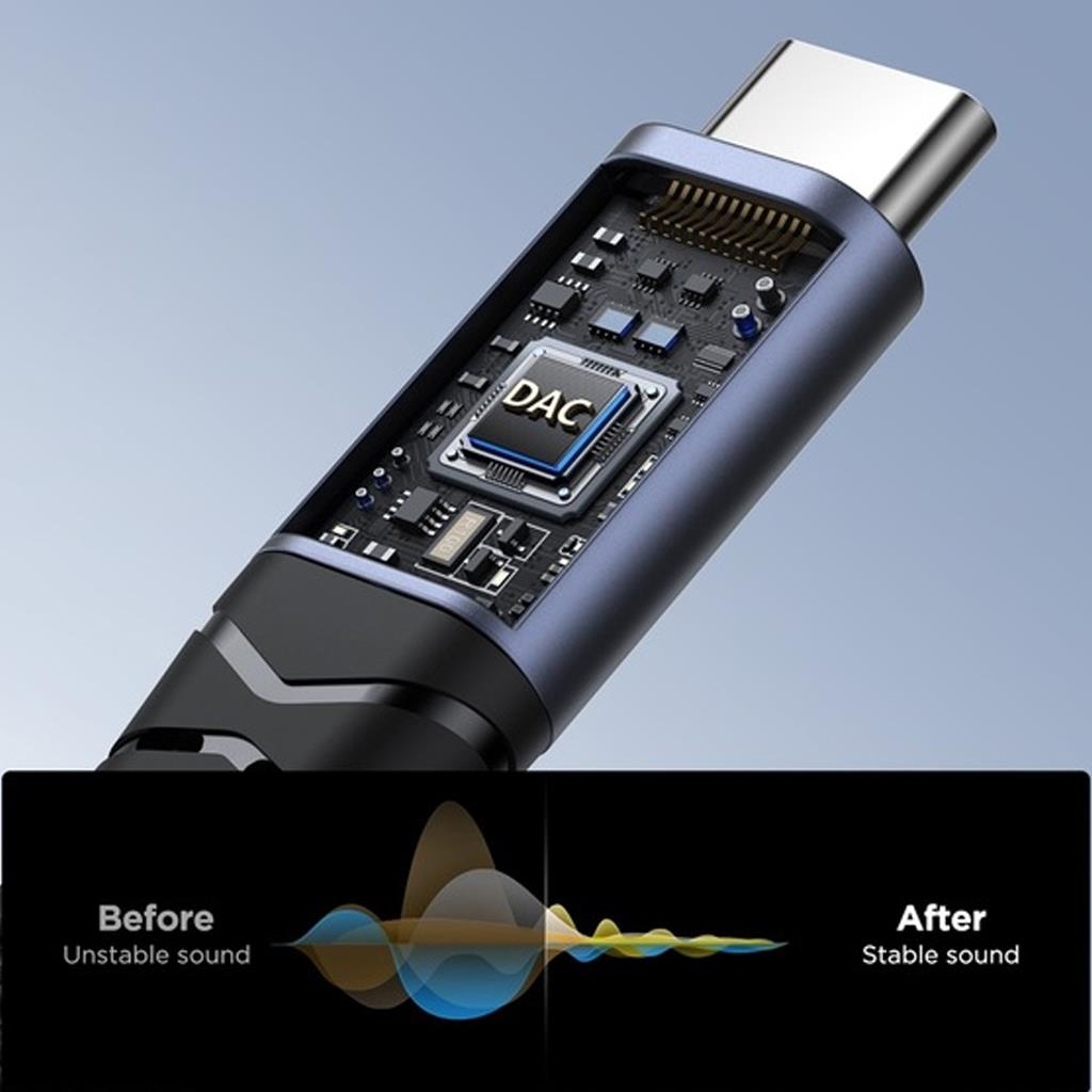 Joyroom SY-C02 PD 60W Hızlı Şarjlı Kulaklık Adaptörü Type-c Aux Ses Kablosu