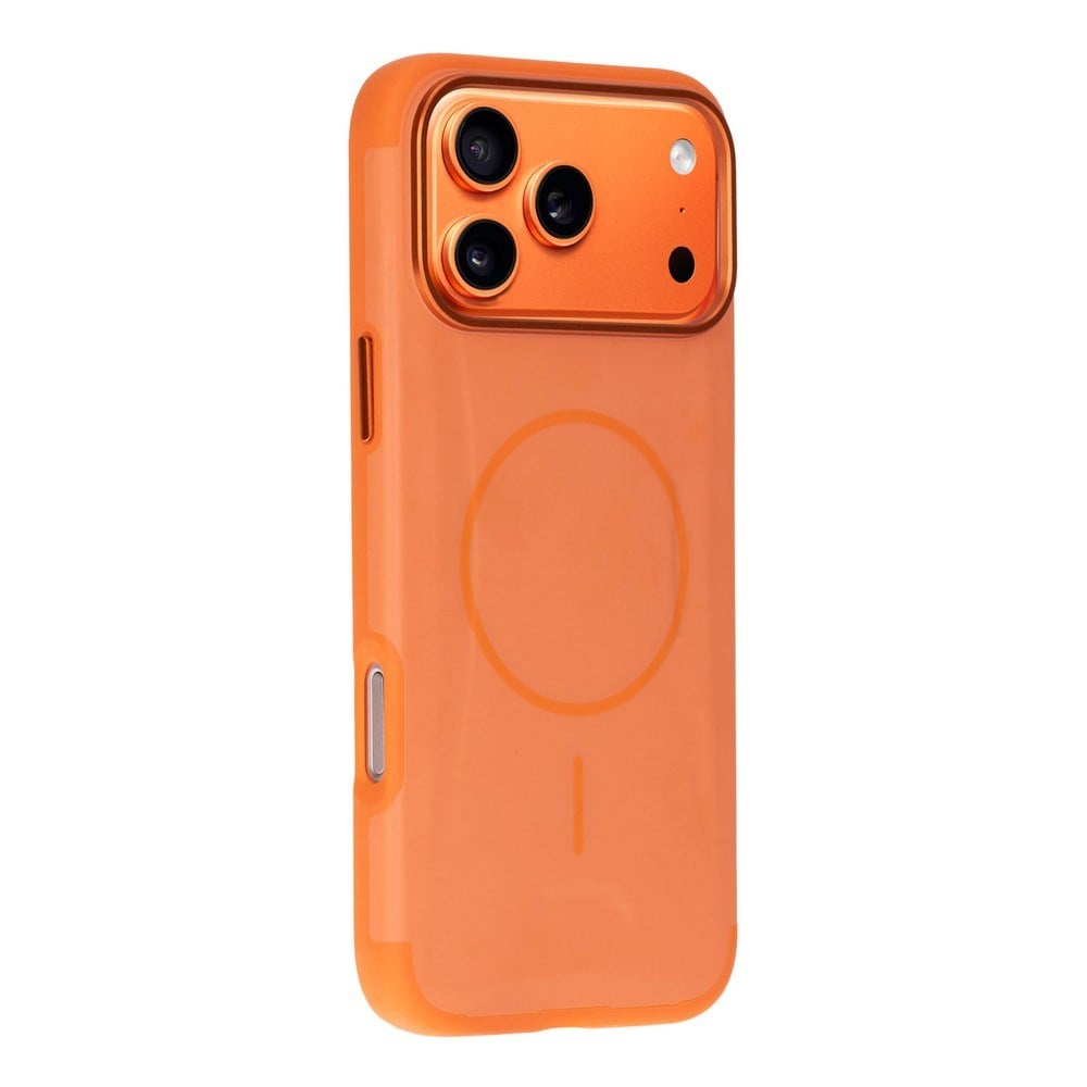 Koen iPhone 17 Pro Uyumlu MagSafe Kılıf – Kablosuz Şarj Destekli, Köşe Koruma Darbe Emici, Şeffaf Mat Premium Telefon Kılıfı, Orange