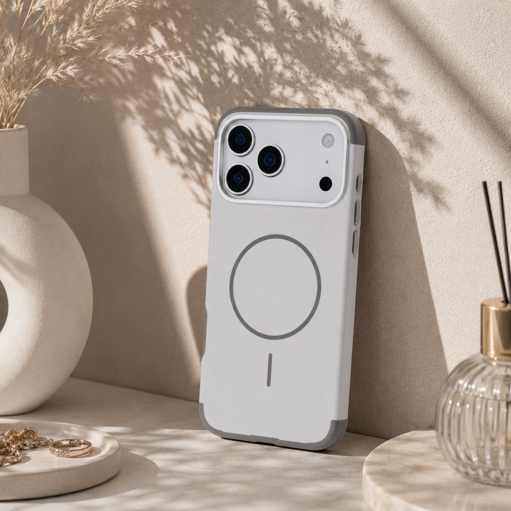 Koen iPhone 17 Pro Uyumlu MagSafe Kılıf – Kablosuz Şarj Destekli, Köşe Koruma Darbe Emici, Şeffaf Mat Premium Telefon Kılıfı, Taş Rengi