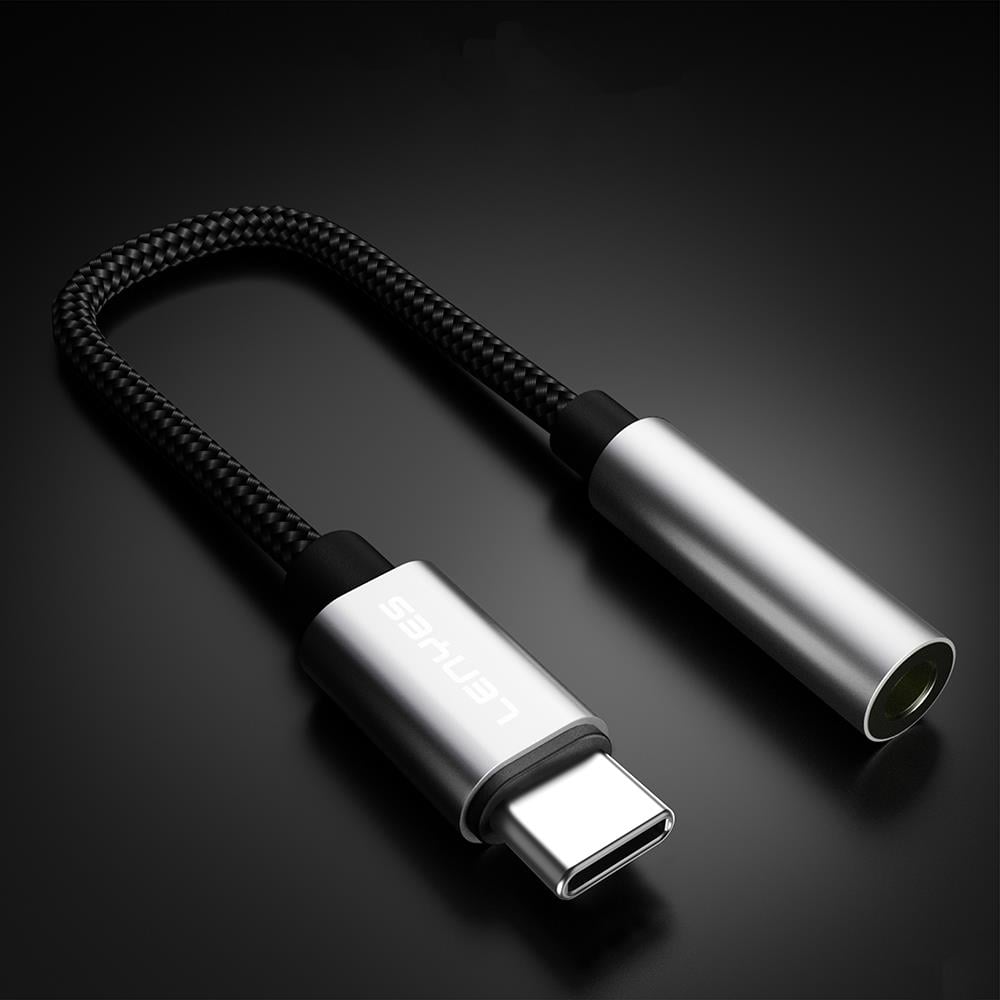 Lenyes AX105 Type-C to 3.5mm Aux Çevirici Örgülü Ses Adaptörü