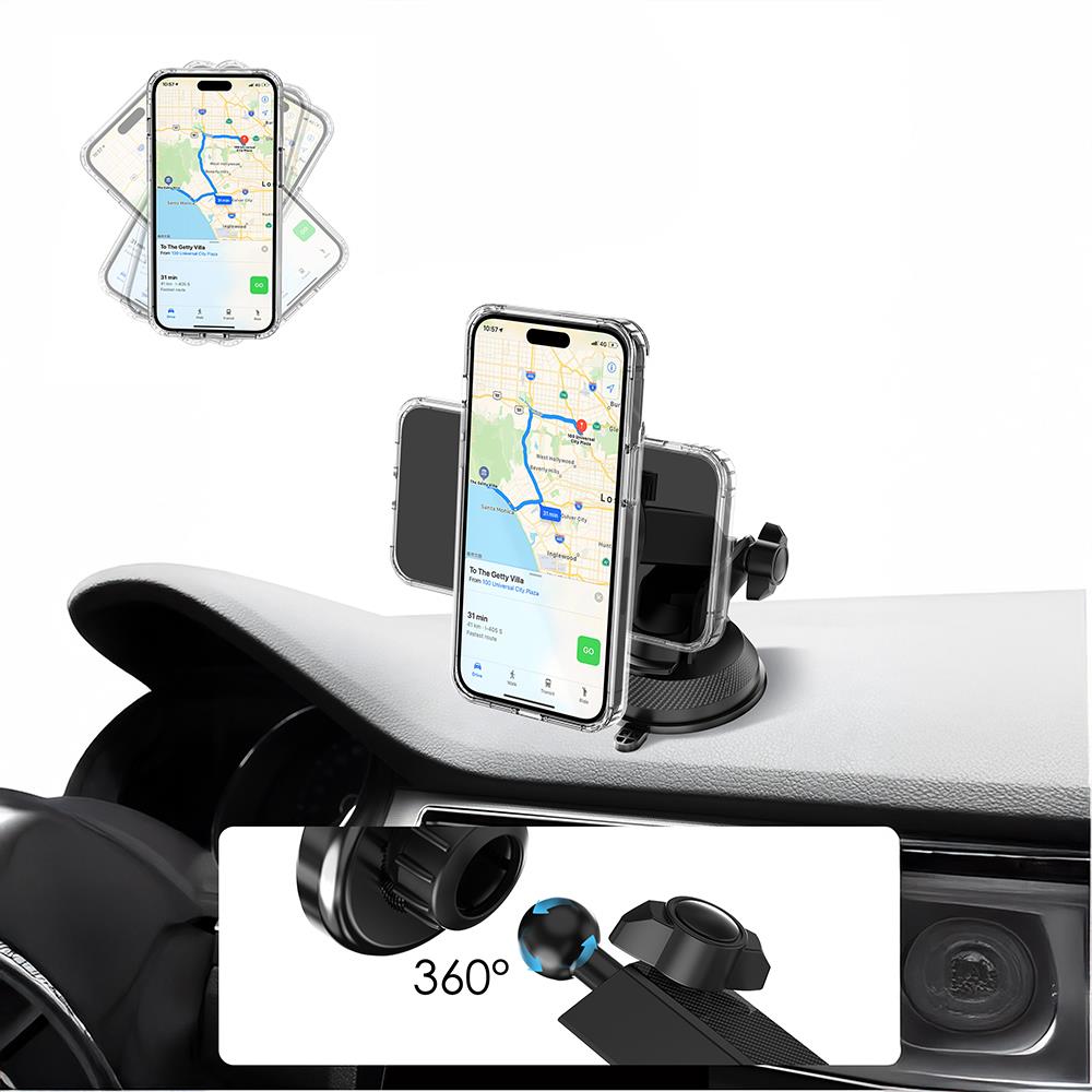 Lenyes CR184 360 Derece Dönebilen Teleskopik Vantuzlu Araç Telefon Tutucu