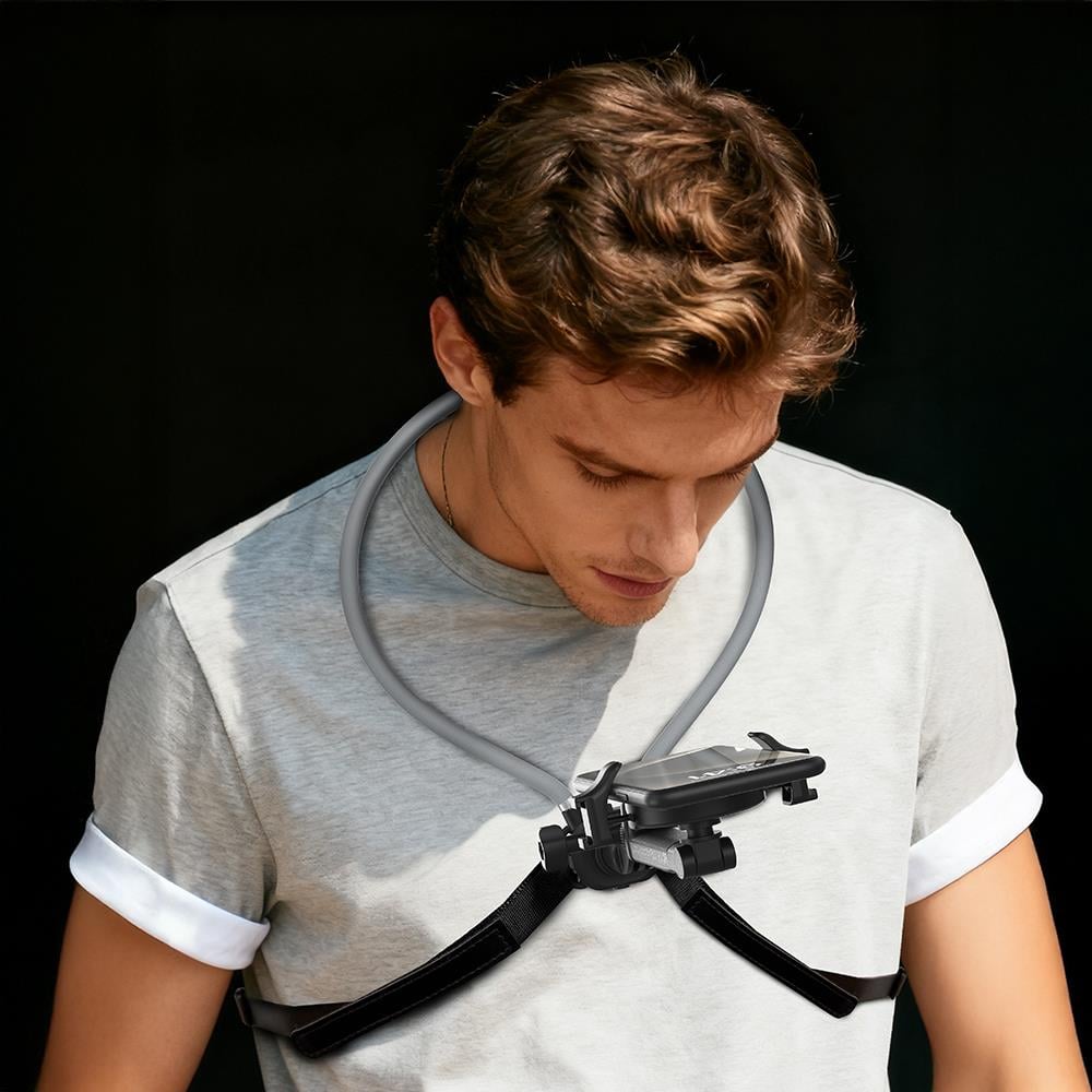 Lenyes CR203 2in1 Eller Serbest Magnetik Boyun Askılı Telefon Tutucu