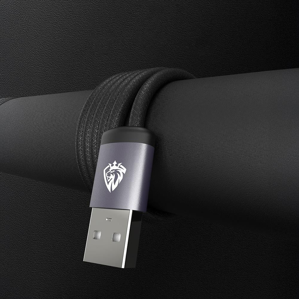 Lenyes LC537 USB-A to Micro Hızlı Şarj Özellikli Örgülü Data ve Şarj Kablosu 10W 1M