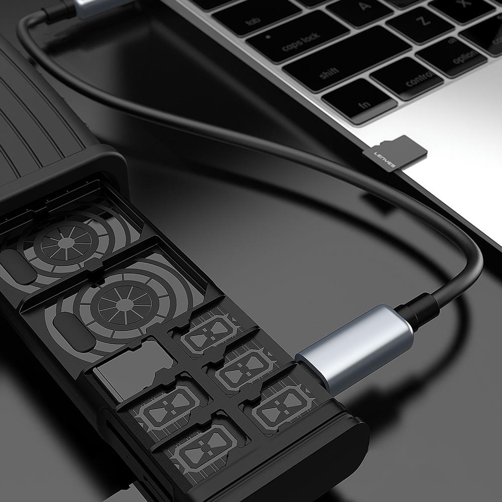 Lenyes LCR03 Type-C Kablolu Su Geçirmez Çoklu Kart Depolama ve Okuyucu Kutusu 10 Gbps