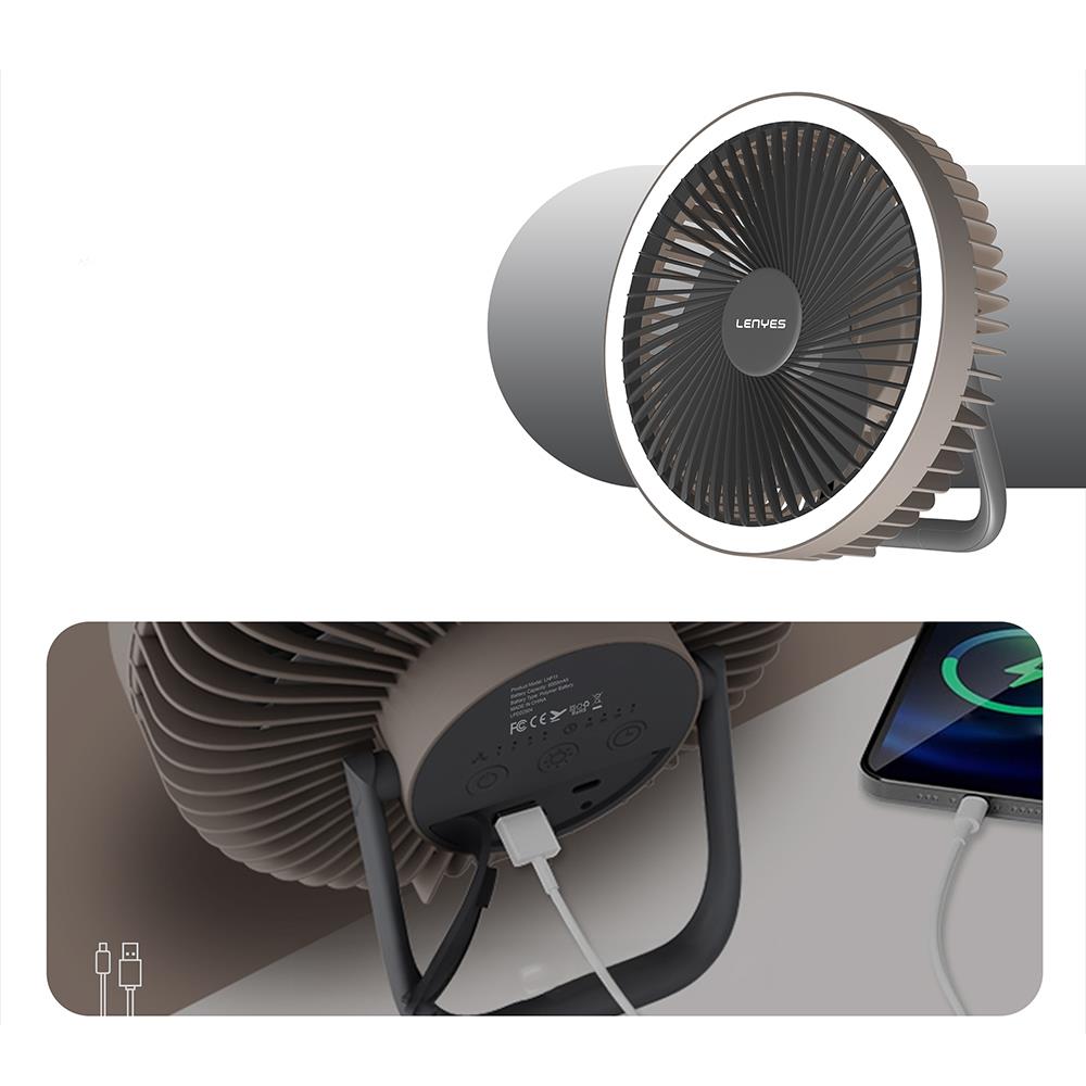 Lenyes LHF11 Led Işıklı 4 Kademeli Çok Fonksiyonlu Soğutucu Fan