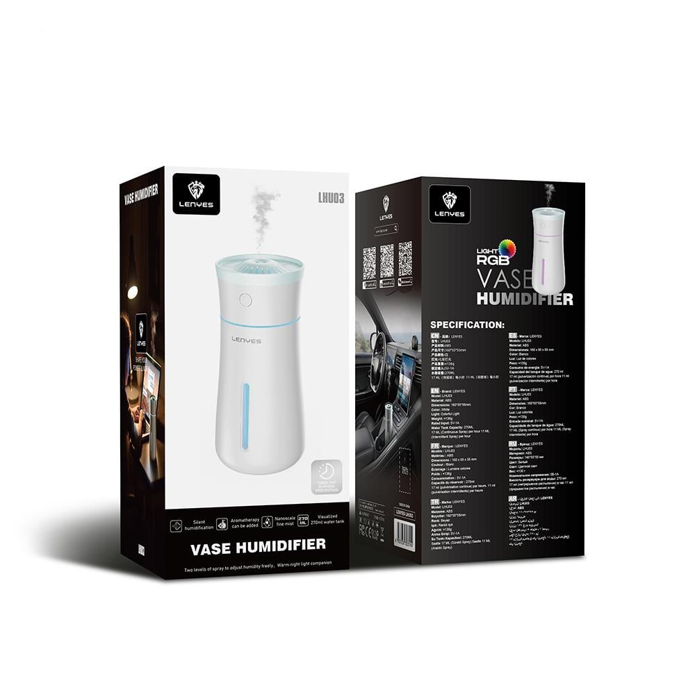 Lenyes LHU03 Vazo Tipi RGB Atmosfer Işıklı Nano Sprey Sessiz Hava Nemlendirici