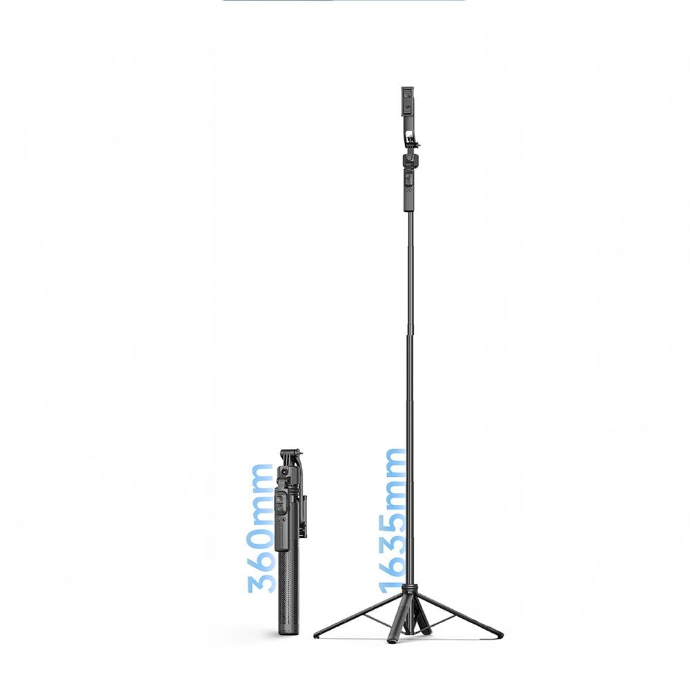Lenyes LPH107 Canlı Yayın Dolgu Işıklı Kumandalı 360 Derece Dönebilen Selfie Çubuğu ve Tripod