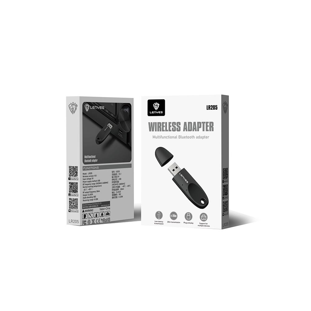 Lenyes LR205 USB Bluetooth 5.1 Class 2 Wireless Transmitter Adaptör