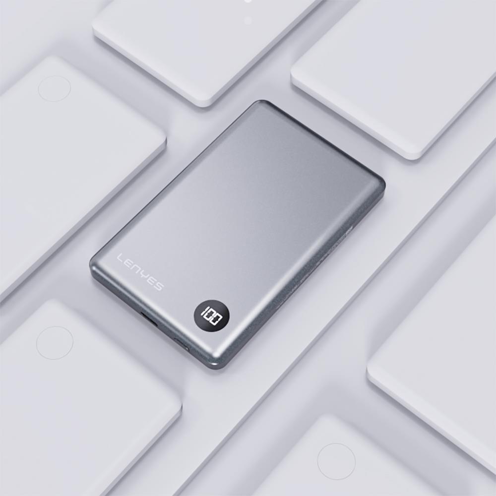 Lenyes PW037D Ultra İnce Dijital LED Ekranlı Wireless Powerbank 5000mAh