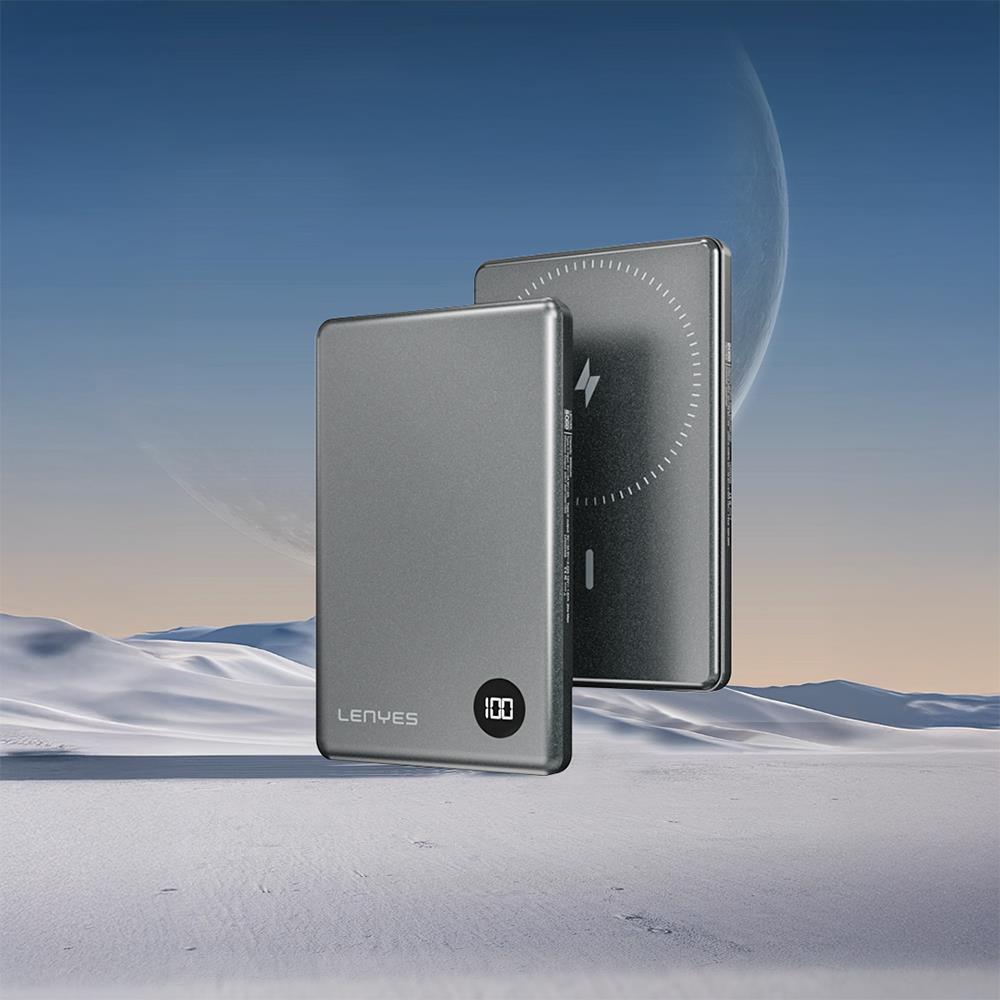 Lenyes PW037D Ultra İnce Dijital LED Ekranlı Wireless Powerbank 5000mAh