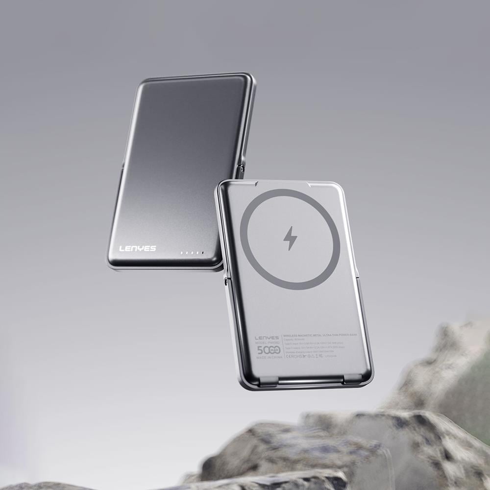 Lenyes PW038D 20W Ultra İnce Standlı Wireless Powerbank 15W 5000mAh