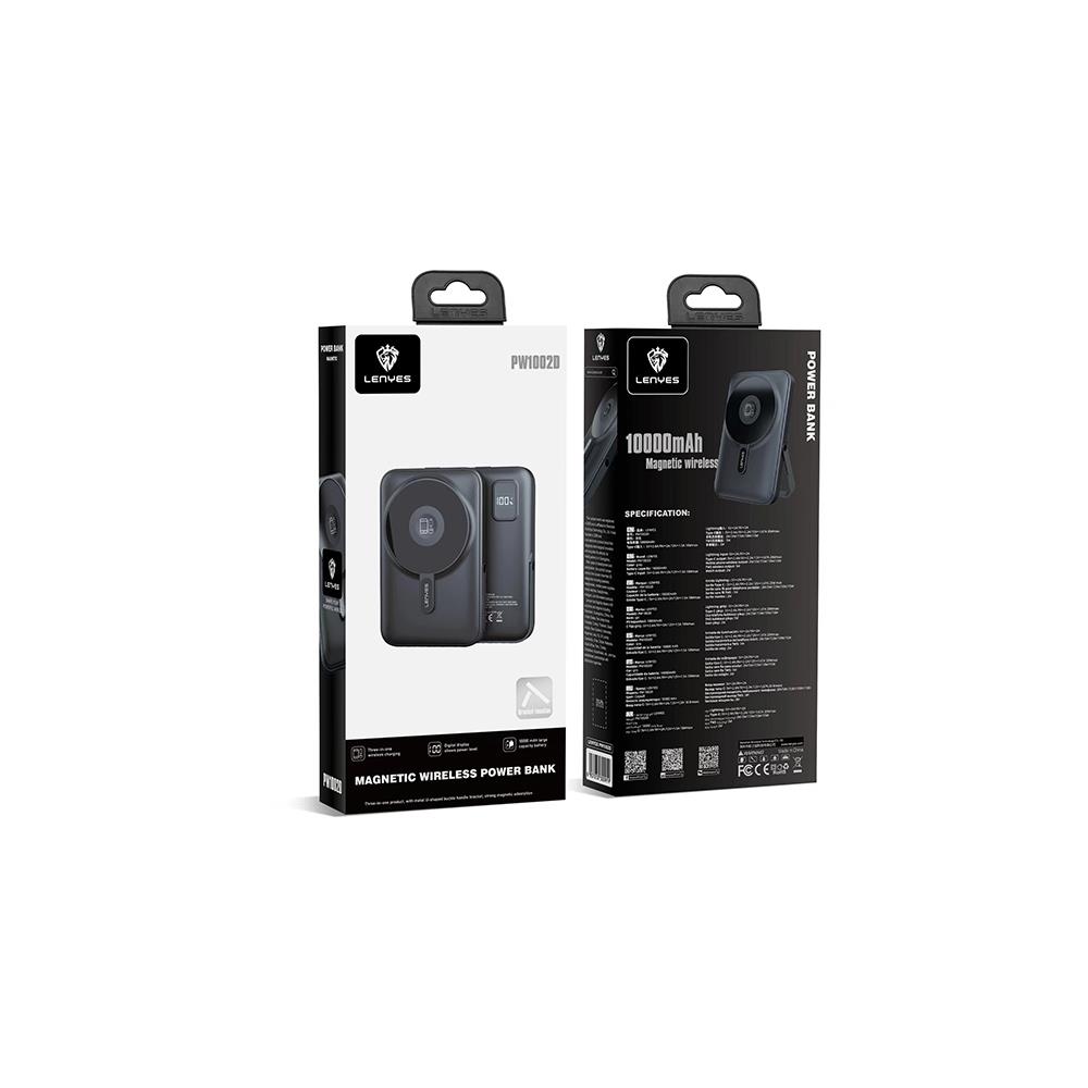 Lenyes PW1002D 20W Dijital LED Ekranlı Standlı Wireless Powerbank 15W 10000mAh