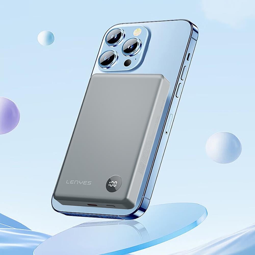 Lenyes PW137D 20W Ultra İnce Dijital LED Ekranlı Wireless Powerbank 15W 10000mAh