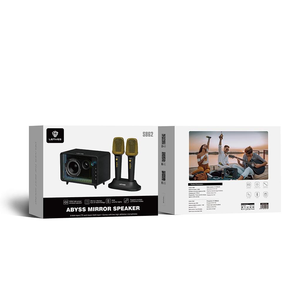 Lenyes S862 Su Geçirmez Mikrofonlu Çoklu Giriş Karaoke Bluetooth Hoparlör v5.3 120W