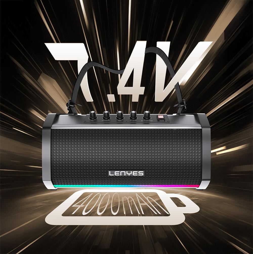 Lenyes S863 RGB Led Işıklı Mikrofonlu TWS Bluetooth Speaker Hoparlör v5.3