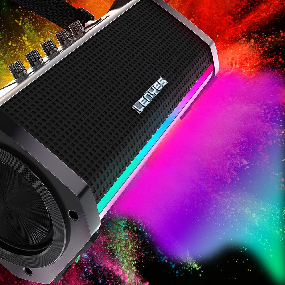 Lenyes S863 RGB Led Işıklı Mikrofonlu TWS Bluetooth Speaker Hoparlör v5.3