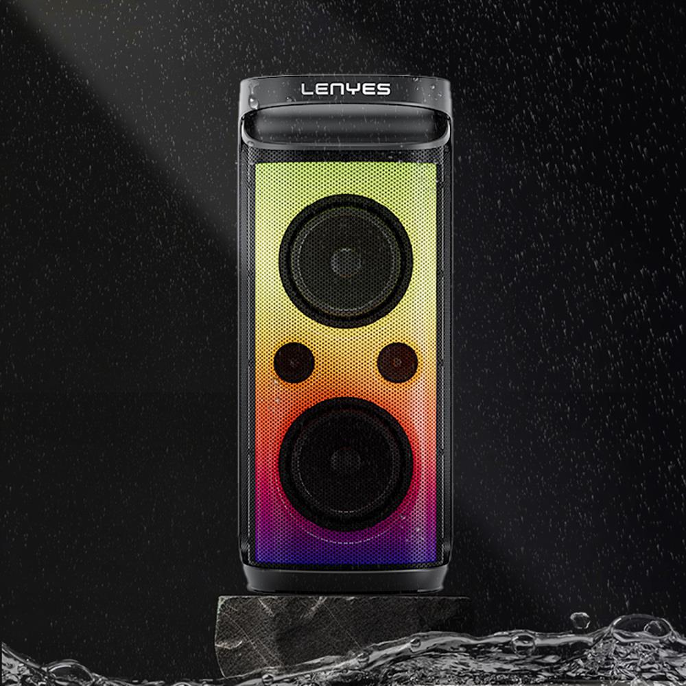 Lenyes S883 Su Geçirmez Tekerlekli Mikrofonlu Çoklu Giriş RGB Işıklı TWS Karaoke FM Bluetooth Hoparlör v5.3 360W